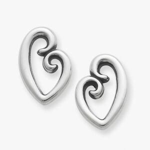 James Avery A Mothers love Studs Silver Heart Swirl Earrings